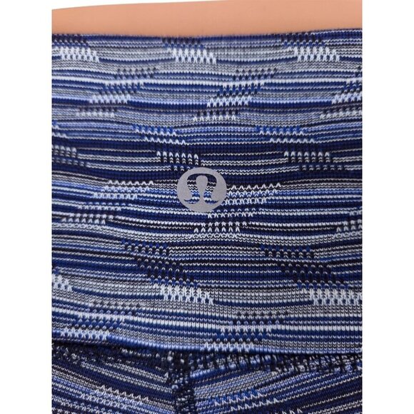 Lululemon Wunder Under Crop III Size 4 Space Dye Twist Sapphire Blue Multi - Picture 5 of 8